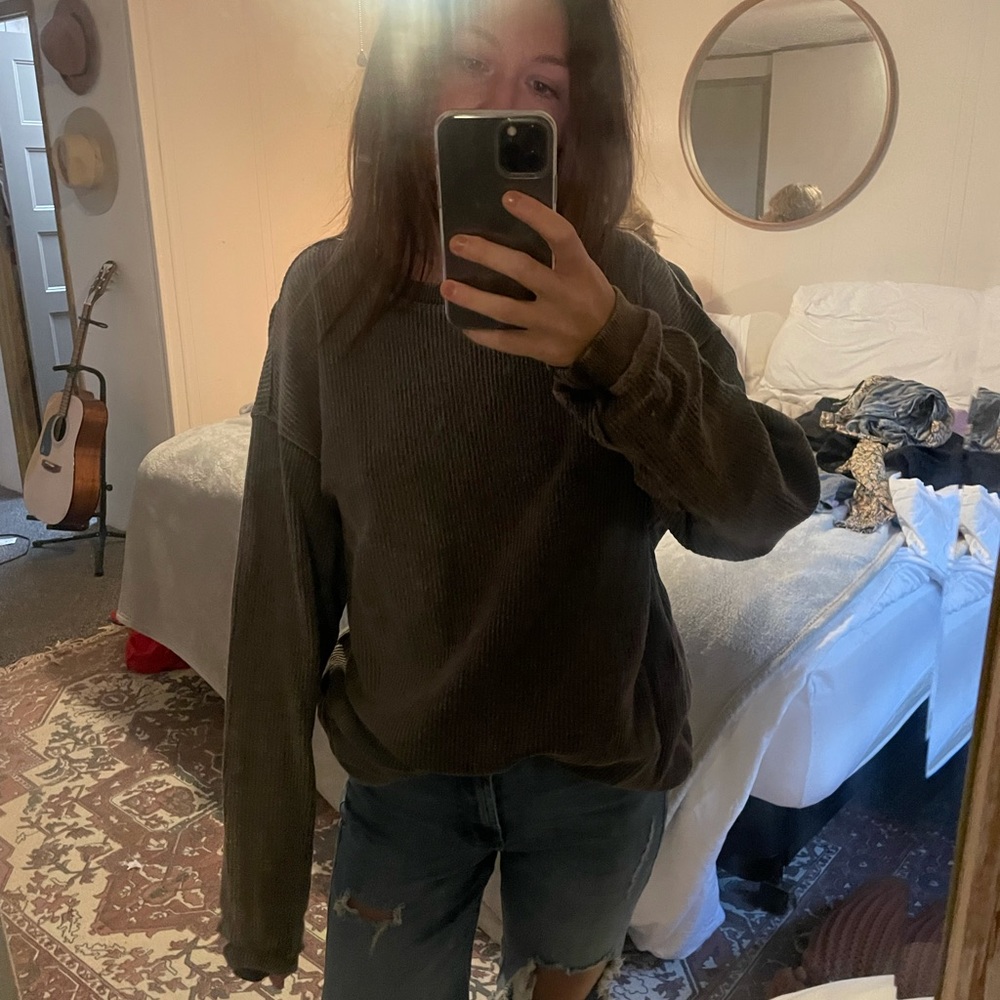 corded crewneck sweatshirt